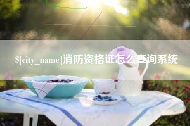 尉氏消防资格证怎么查询系统