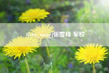 尉氏张雪峰 军校