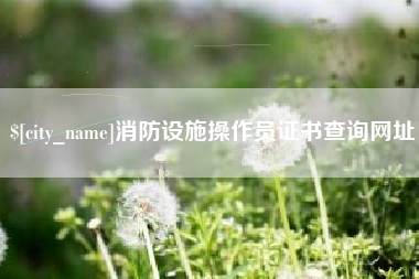 尉氏消防设施操作员证书查询网址