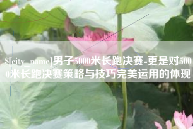 尉氏男子5000米长跑决赛-更是对5000米长跑决赛策略与技巧完美运用的体现