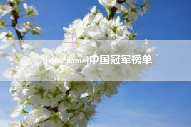 尉氏中国冠军榜单
