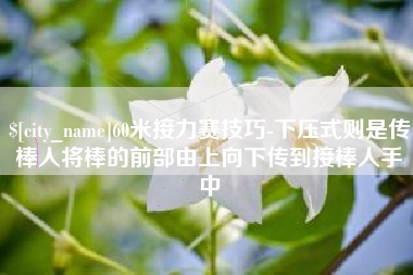 尉氏60米接力赛技巧-下压式则是传棒人将棒的前部由上向下传到接棒人手中